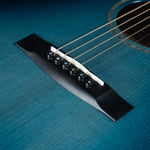 Huss & Dalton "Blue Denim" OM Custom, Reclaimed Sitka Spruce, Quilted Maple, Blue Burst - NEW