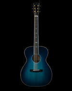 Huss & Dalton "Blue Denim" OM Custom, Reclaimed Sitka Spruce, Quilted Maple, Blue Burst - NEW