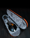 Calton Cases F Model DELUXE Mandolin Case, Orange, Silver Interior - ON SALE
