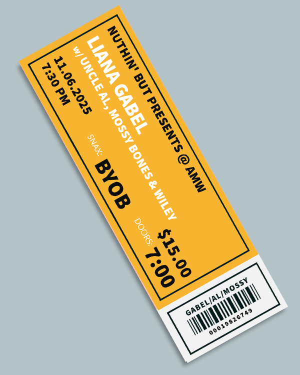 In-Store Concert, November 6th - Liana Gabel, Uncle AL, Mossy & Wiley - 1 TICKET