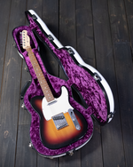 Calton Cases Telecaster/Stratocaster Case, Fits Both, White, Purple Interior - NEW