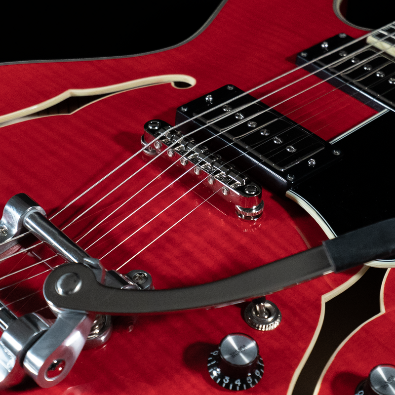 Eastman T486B-RD Thinline, Maple, Seymour Duncan Pickups, Bigsby, Red Finish - NEW