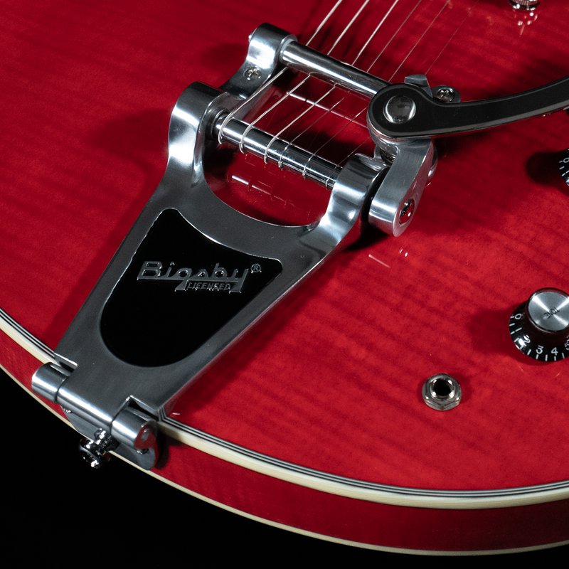 Eastman T486B-RD Thinline, Maple, Seymour Duncan Pickups, Bigsby, Red Finish - NEW