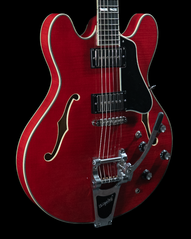 Eastman T486B-RD Thinline, Maple, Seymour Duncan Pickups, Bigsby, Red Finish - NEW