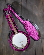 Calton Cases Resonator Banjo Case, Bluegrass Banjo Case, Black w/ Light Splatter, Purple Interior - NEW - SOLD
