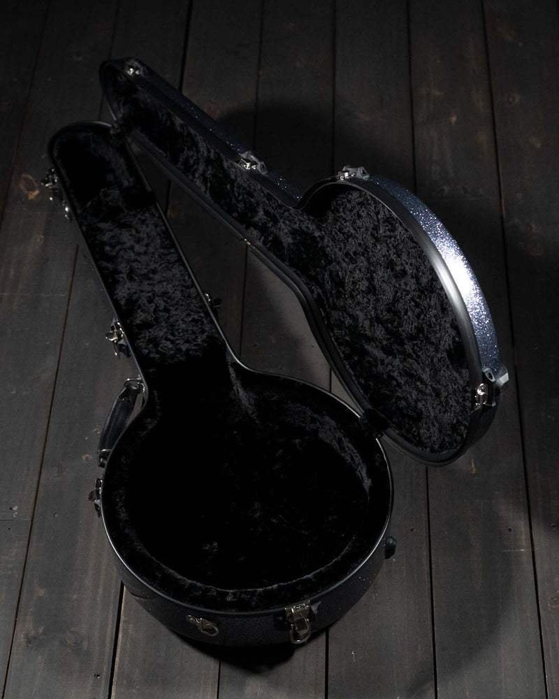 Calton Cases Bluegrass Banjo Case, Gunmetal Silver Sparkle, Black Interior - SOLD