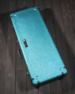 Calton Cases Rectangle Guitar Case, Fits Strat or Tele, Smooth Blue Lagoon Glitter, Black - NEW - SOLD