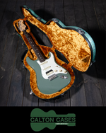 Calton Stratocaster Case, Smooth Sea Green, Gold