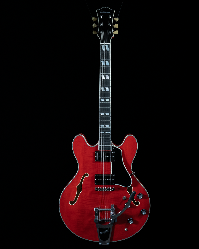 Eastman T486B-RD Thinline, Maple, Seymour Duncan Pickups, Bigsby, Red Finish - NEW