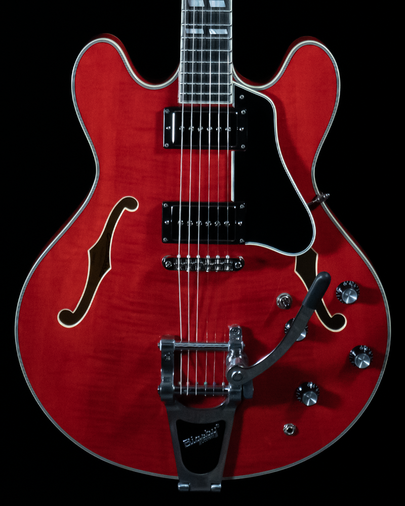 Eastman T486B-RD Thinline, Maple, Seymour Duncan Pickups, Bigsby, Red Finish - NEW