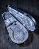 Calton Cases F-Model Mandolin Case, Gunmetal Silver Sparkle, Silver Interior - NEW - SOLD