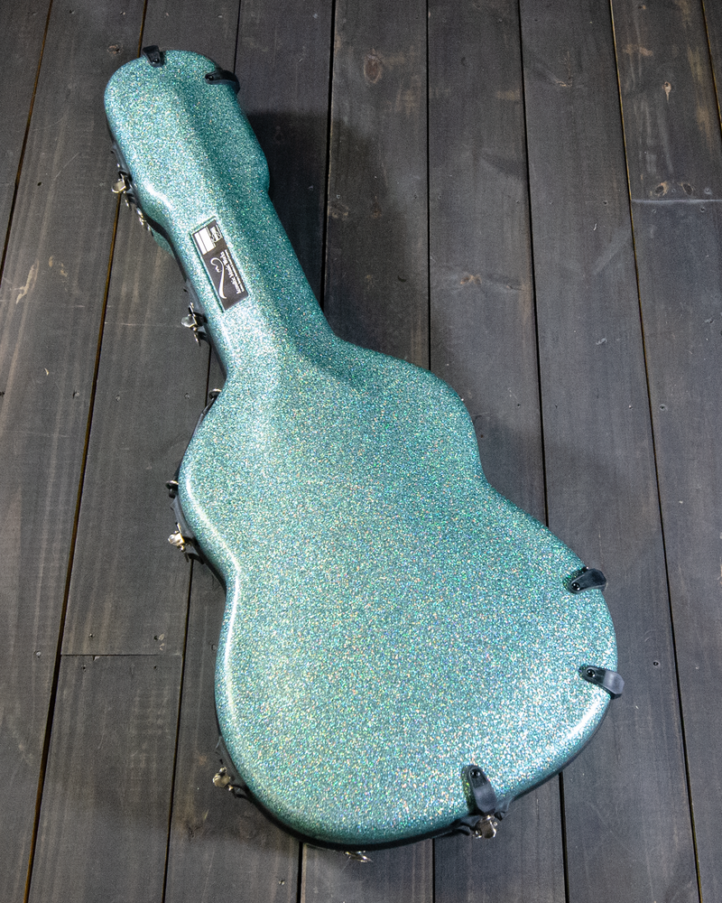 Calton Cases Les Paul, LP Case, Smooth Sea Green Sparkle, Silver Interior - NEW - SOLD