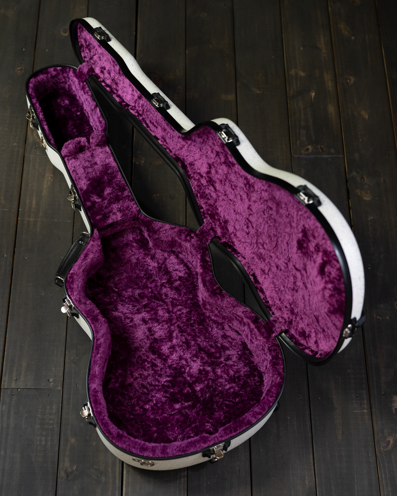 Calton Cases OM, Orchestra Model Case, White Granite, Purple Interior - NEW - SOLD