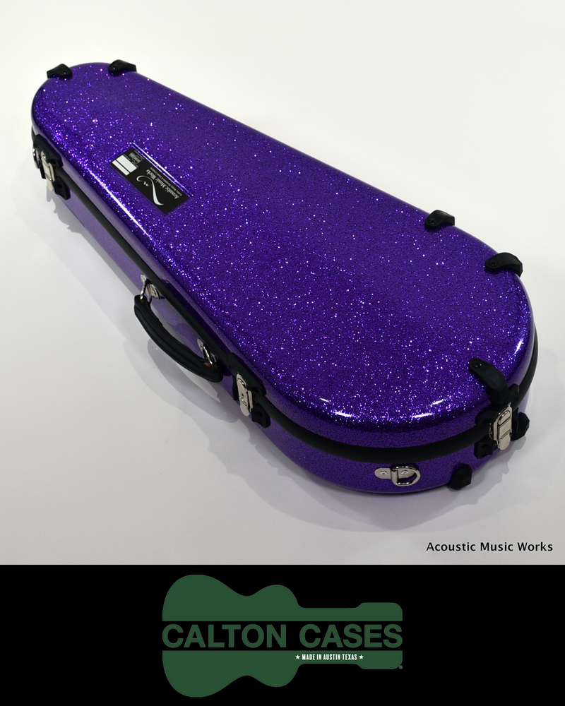 Calton Mandolin Case, Purple Sparkle, Black